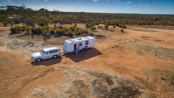 Caravan in the Australian Outback