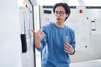 Professional giving a presentation