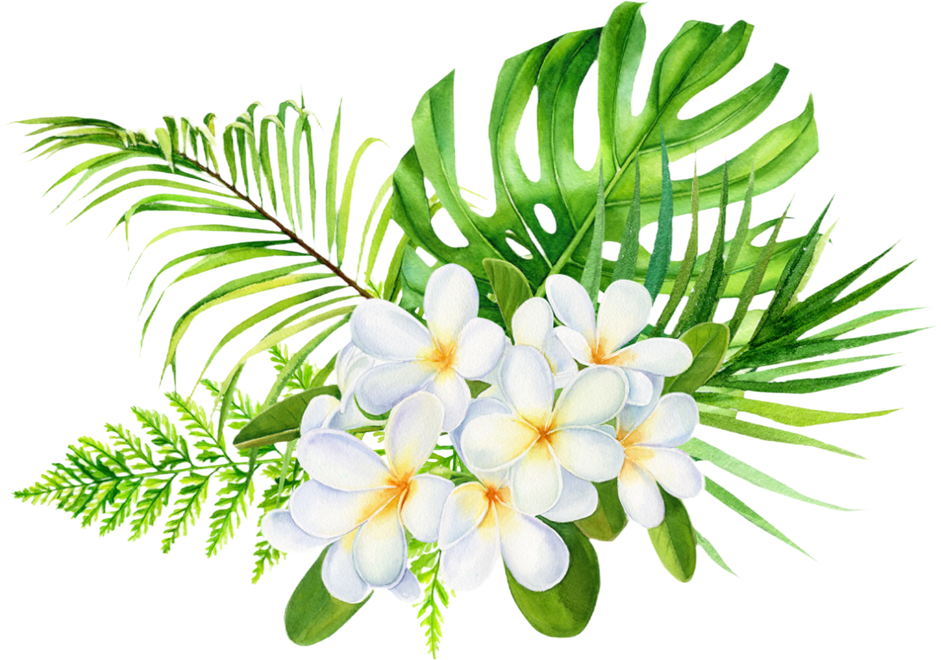 Tropical Flowers and Leaves