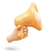 Hand Holding Yellow Megaphone