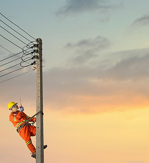 Climbing on Power Pole