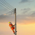 Climbing on Power Pole