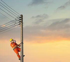 Climbing on Power Pole