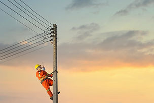 Climbing on Power Pole