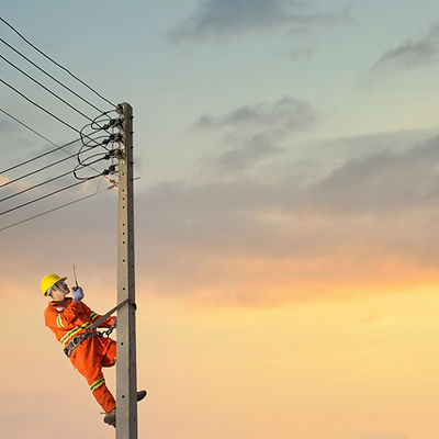 Climbing on Power Pole