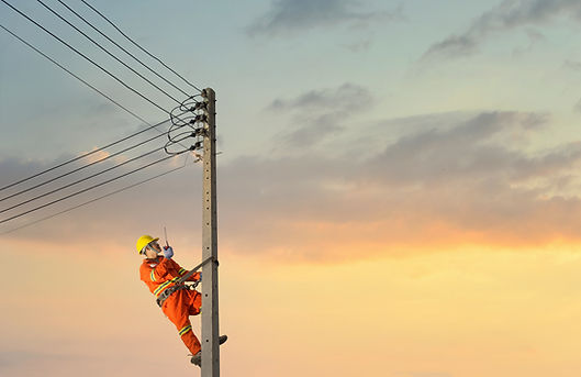 Climbing on Power Pole