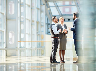 Business workers talking