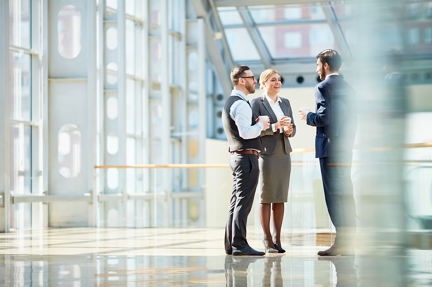 Business workers talking