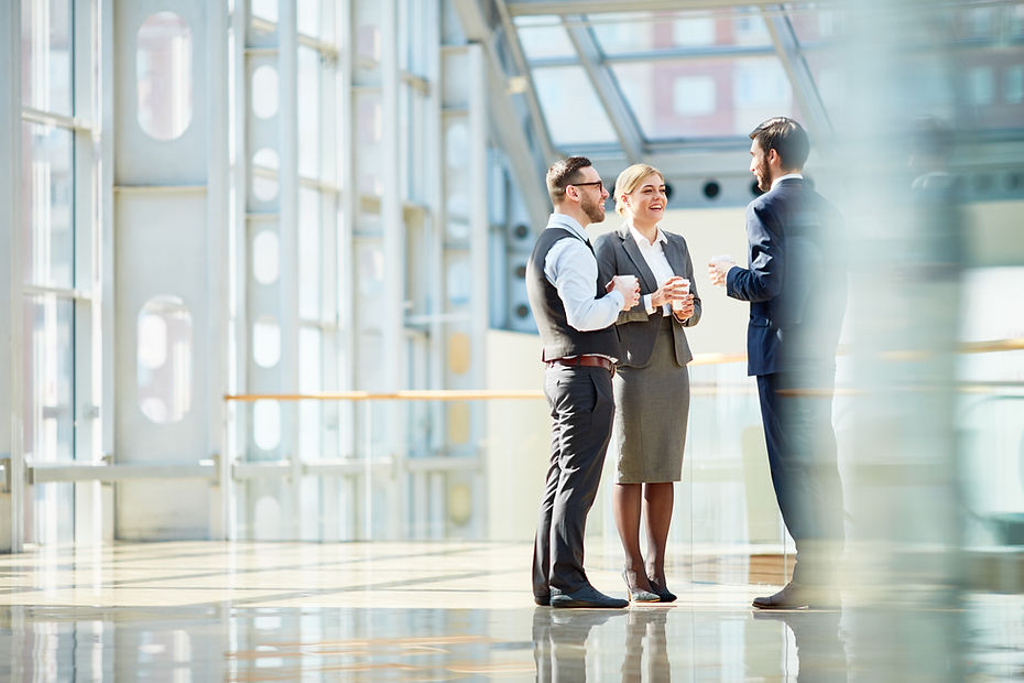Business workers talking