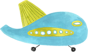カラフルな飛行機のイラスト