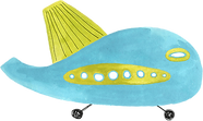 カラフルな飛行機のイラスト