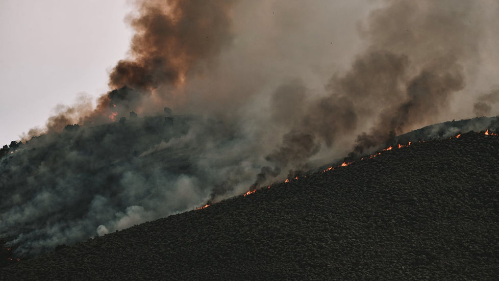 Wild fires burning