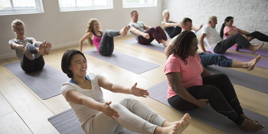 Yoga Class laughing