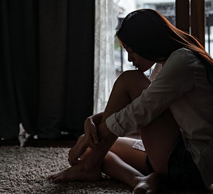 Uma rapariga a sentir-se triste