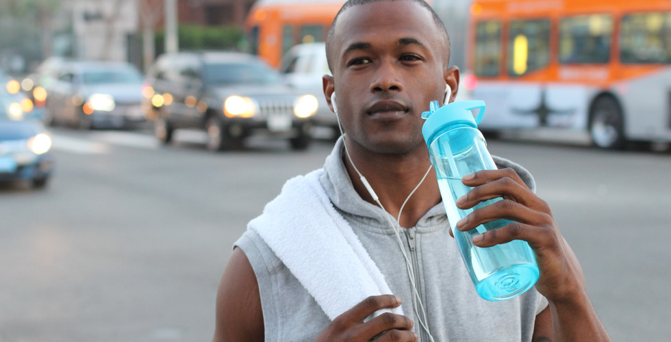 Man With Water Bottle