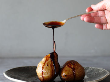Poire au four au caramel