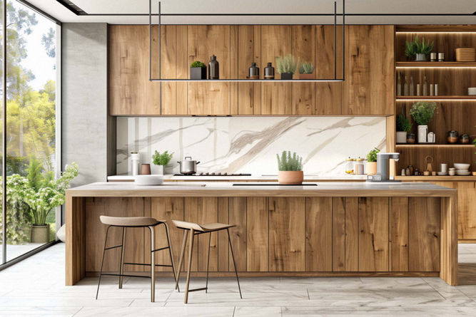 Modern straight kitchen design