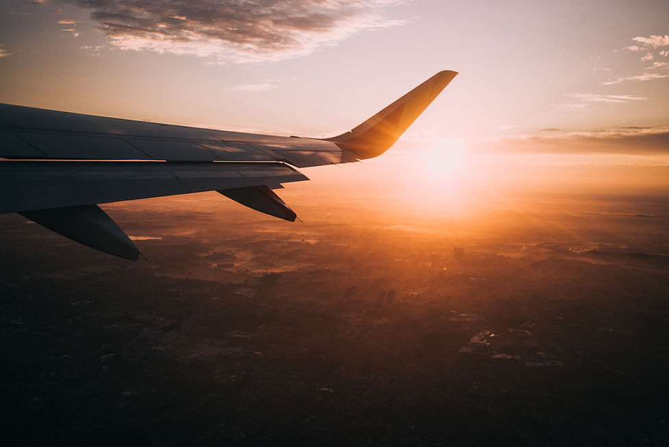 Airplane Wing Sunset