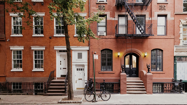 Brownstone Building Facade