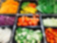 Salad bar with sliced-up veg