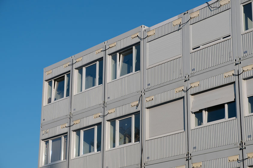 stacked housing containers - grey container offices