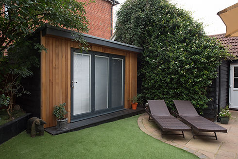 A general view of a small summer house cabin