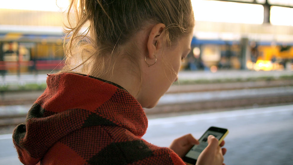 Woman checking her cell phone