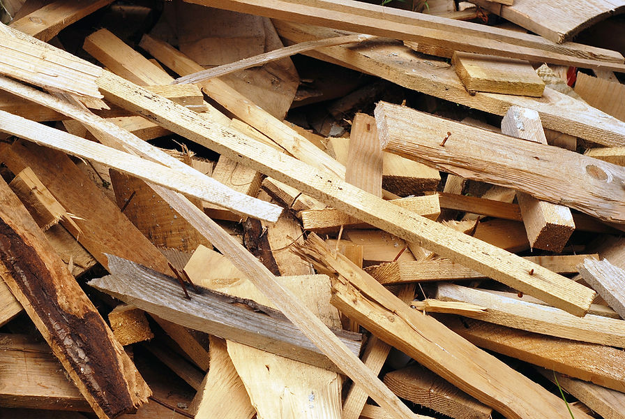 wasted wood material close-up