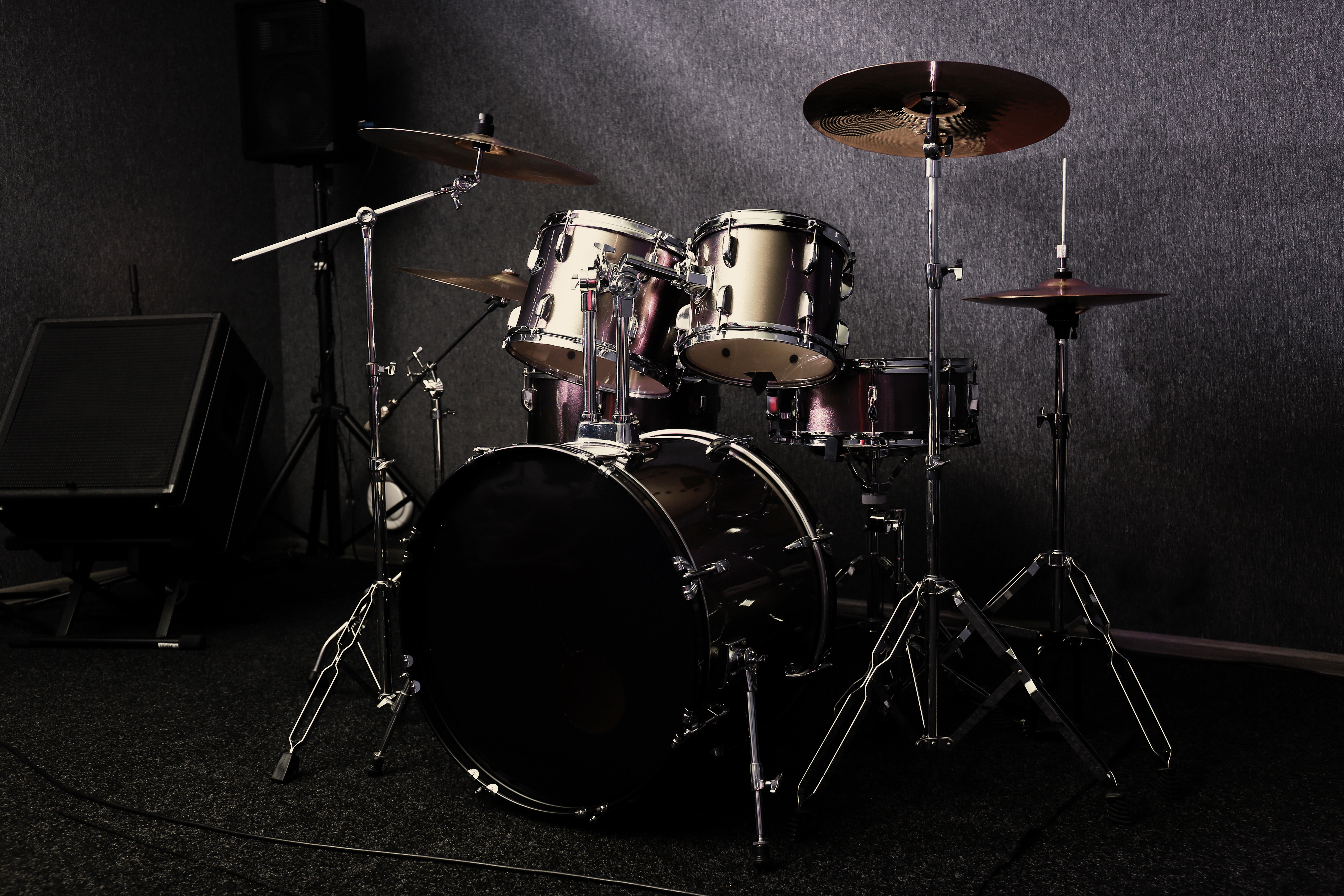 Modern Drum Set on Stage