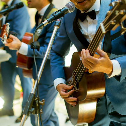 Live band playing at a wedding
