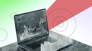 Laptop with charts on the display