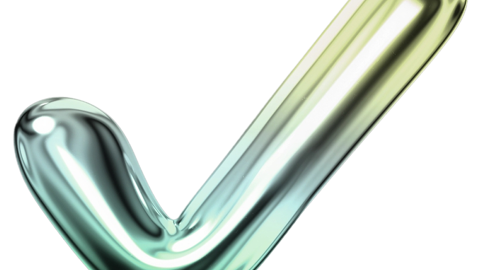 A 3D checkmark