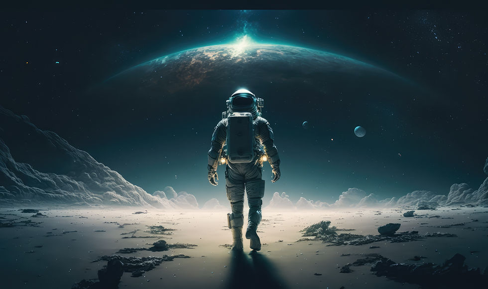 Astronauta en un planeta alienígena