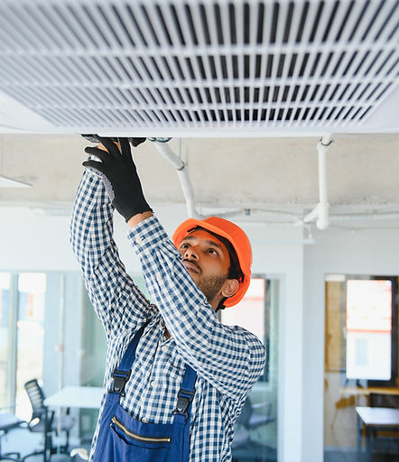 HVAC Technician Working