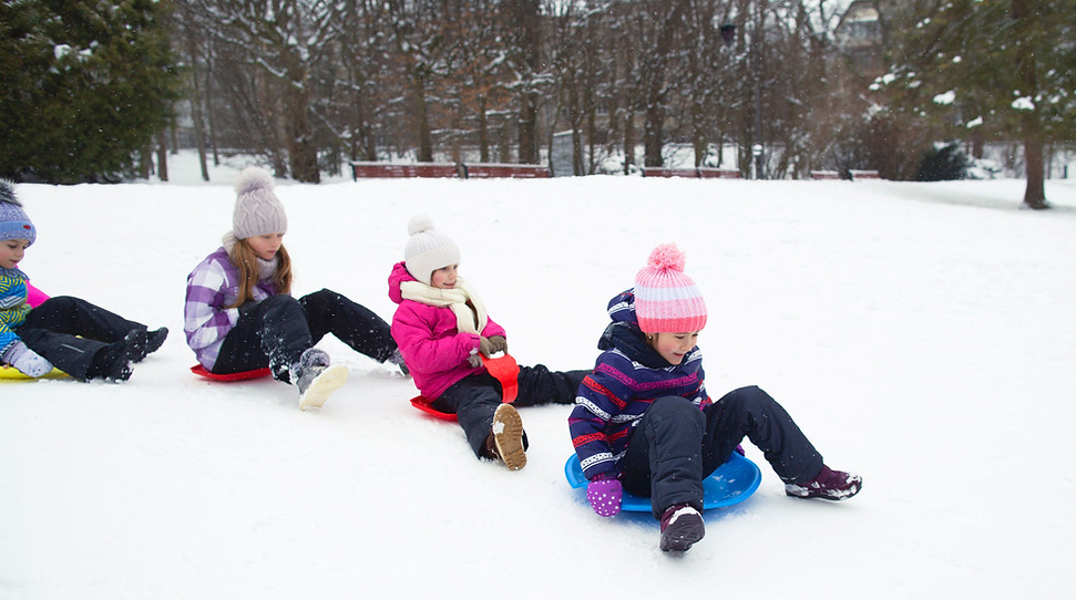 Children Playing in Snow