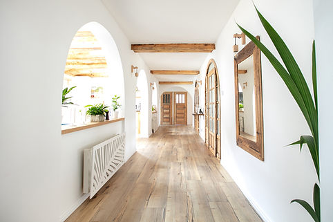 Bright Wooden Hallway