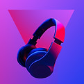Casque audio sur dégradé