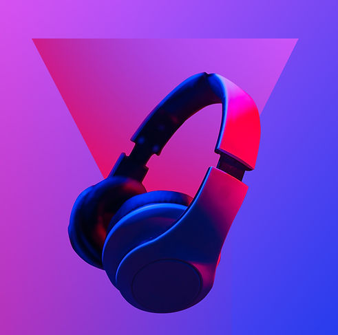 Headphones on Gradient