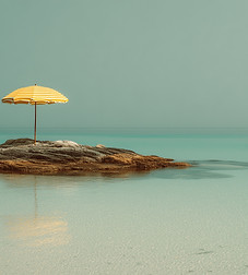 Umbrella On Rocks