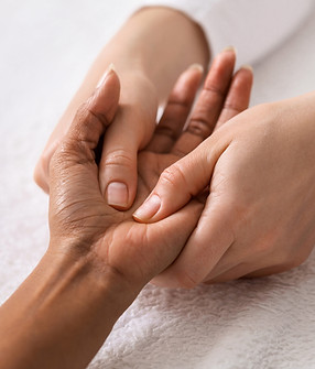 Hands in supportive gesture
