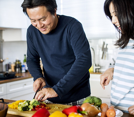 Couple Cooking a Healthy Meal Together