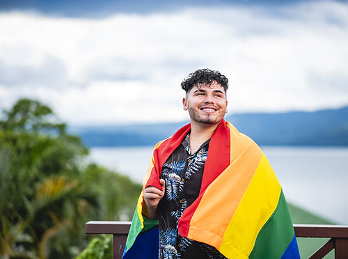 Man with Pride Flag