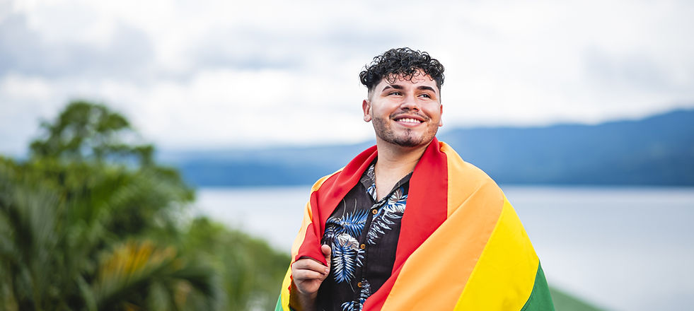 Man with Pride Flag
