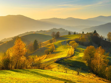 Paysage vallonné en automne