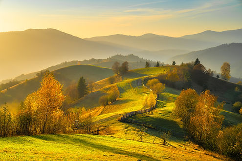 Hilly landscape in Autumn