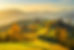 Hilly landscape in Autumn