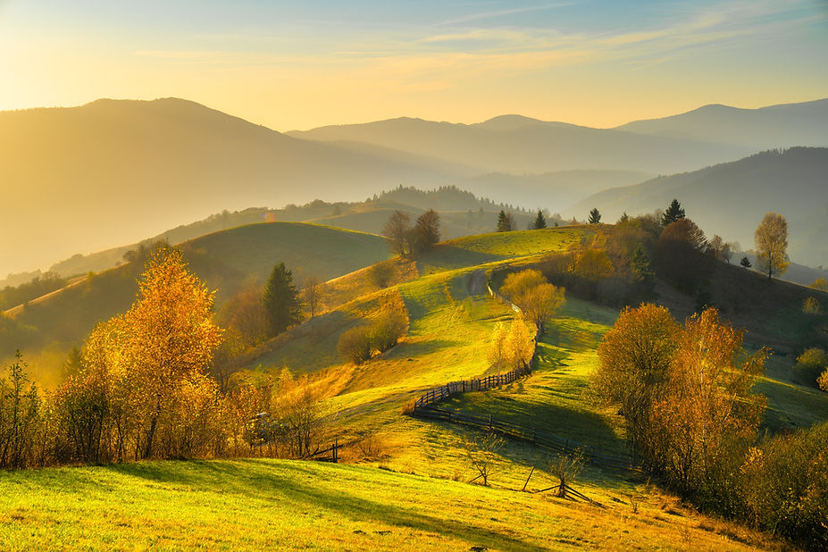 Hilly landscape in Autumn