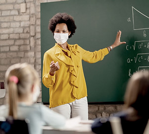 Math Teacher With Face Mask