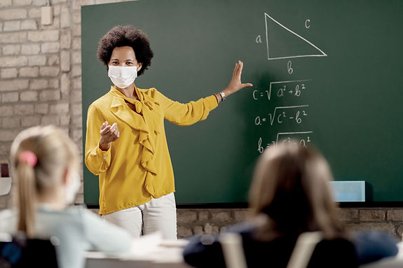 Math Teacher With Face Mask