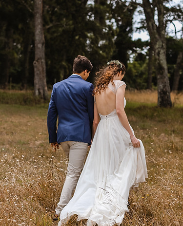 Wedding couple outdoors